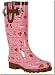 DLL Rainwear - Women's Pink Feminista Waterproof Rubber Rain Boots