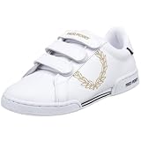 Fred Perry Men's B3037 Outline Laurel Velcro Tennis Shoe,White/Gold,10 UK