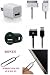 Latest VERSION!!! - Orginal Belkin Micro Auto Car Charger with Charge Sync Cable for (Verizon Sprint ATT) iPhone 4S 4 + Apple A1265 USB Power Adapter (OEM) Charger Cube (MB352LL + MA591G) for Apple iPhone 4S 4G iPod, Touch for (Verizon Sprint ATT) iPhone 4S 3GS 4