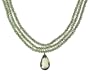 14k Yellow Gold Faceted Peridot Necklace with Lemon Quartz Pendant, 17-18"