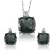 Tressa Sterling Silver Fancy Cut Grey CZ Necklace and Earring Set