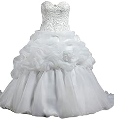  Corset   Waistline Ruched Beaded Sweetheart 2015 Organza  Ball Gown Wedding Dress 