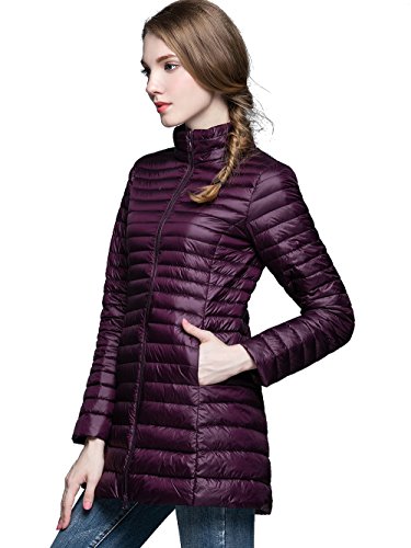 NIELLO Women's Ultra Light Packable Long Down Jacket Outwear Zip Down Coats