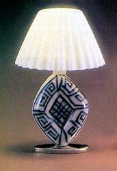 SALE!!!! Dollhouse Miniature Blue Table Lamp with Shade