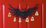 Black Owl Beware Hanging Halloween Decoration 19in Wide x 10.25in High