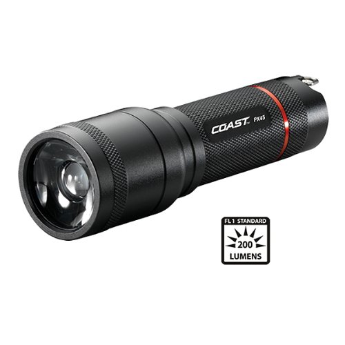 Coast PX45 Turn to Focus 200 Lumens LED Flashlight Black - Clam Pack 19285B005XNZARC