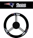 Geniune Leather Steering Wheel with Official NFL Licensed Logo - New England Patriots