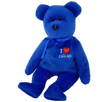 Ty Beanie Babies / Baby Chicago Bear (I Love Chicago) Royal Blue