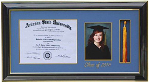 3art 8X6-DIPLOMA Tassel 5X7 Picture Frame Black/Blue-H 2020 (Customizable)