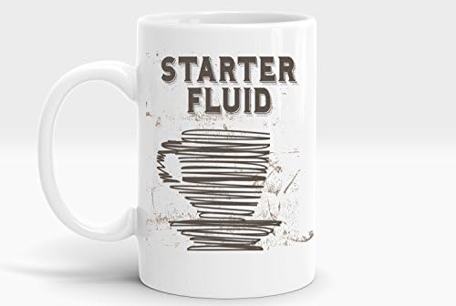Starter Fluid Wired 15 oz Right Handed White Mug Exclusive Design Coffee Large Cup For Tea