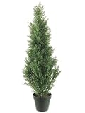 41SIBxfLXQL. SL160  Pack of 4 Potted Artificial Cedar Topiary Trees 3