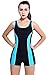 Tirain Women's Boyleg One Piece Swimsuit Boxer Shorts Scoopback Slimming Athletic Swimwear