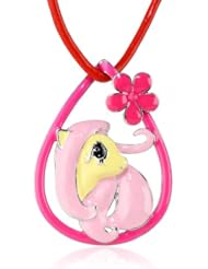 My Little Pony Girls Fine Silver Plated Fluttershy Pendant Necklace, 18"