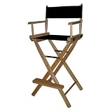 Black Bar Height Directors Chair-Natural