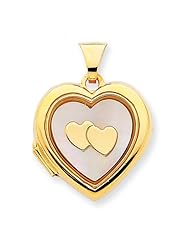 14k White Gold Polished Oval Locket