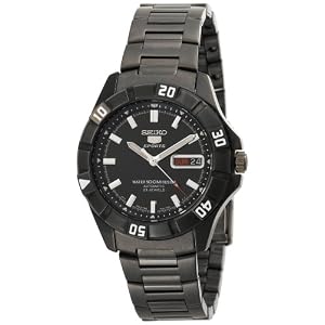 Seiko Men's Seiko 5 Automatic Black Ion Plated Watch #SNZD15