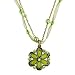 Bright Brass Green Floral Organza Necklace