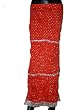 Womens Bohemian Orange Floral Print Crinkle Cotton Gypsy Tier Long Skirt