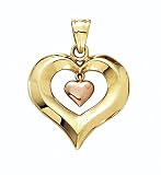 14K Dangle Pink Dbl Heart Pend - GH15160
