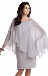 Long Sleeves Chiffon/Taffeta/Tulle Crystals Crystal Lace Applique Beaded Mother-of-the-Bride Dress 