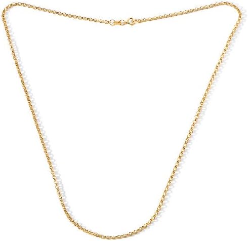 14K Yellow Gold 1.2mm Side Diamond Cut Rolo Circle Cable Chain Necklace 18"