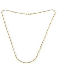 14K Yellow Gold 1.2mm Side Diamond Cut Rolo Circle Cable Chain Necklace 20"