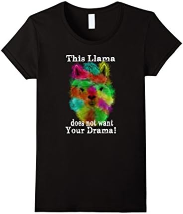 Women's This Llama Does Not Want Your Drama T-Shirt XL Black
