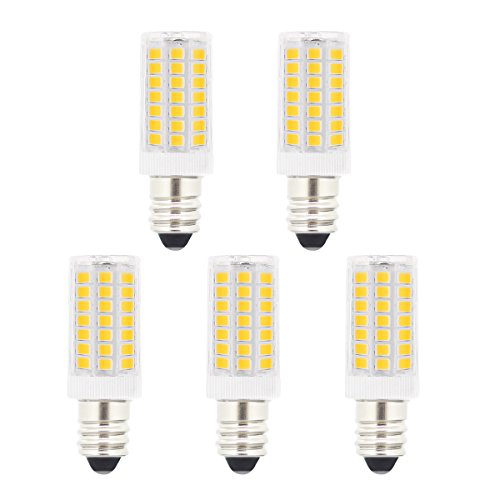 J&C E11 LED Light Bulbs, 5W (40W Halogen Equivalent), 400LM, Soft White (3000K), 120V, E11 Base Mini Candelabra LED Warm White Bulbs for Home Lighting (Pack of 5)
