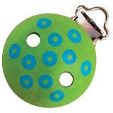Toy Clip Green with Circles with Nickel-free Clip