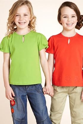 2 Pack - Pure Cotton Plain Assorted T-Shirts