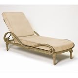 South Shore Wicker Chaise Lounge with Cushions Fabric Trax - Wren