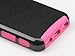 ULAK iPhone 5C Case, Slim Lightweight 2in1 iPhone 5C Cases Hybrid with Soft Rugged TPU Inner Skin and Hard PC Anti Scratches Protective Cover for Apple iPhone 5C (Black+Hot Pink)