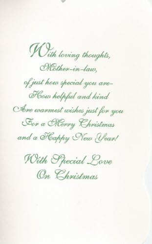 Mother -in- Law You Are Special! Wishing You a Merry Christmas (C20)