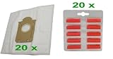 PROMO 20 Sacs aspirateur compatibles Electrolux S-Bag Sbag + 20 PARFUMS, pour aspirateur Clario, Excellio, Oxygen, Bolido, Tornado etc.