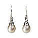 CAREFREE Sterling Silver Crystal Top 8-9mm AAAA Drop Pearl Earrings, White