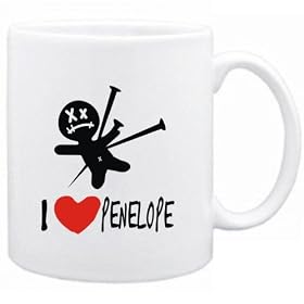 I love Penelope - Voodoo Doll Pr�noms F�minins Tasse (Blanc, C�ramique, 325 ml)