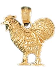 Dazzlers Solid 14k Gold Rooster Charm Pendant Available in three colors from jewelsberry (weights: 3.0 grams only)