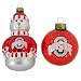 Ohio State Buckeyes Snowman and Ball Mini Blown Glass Ornaments