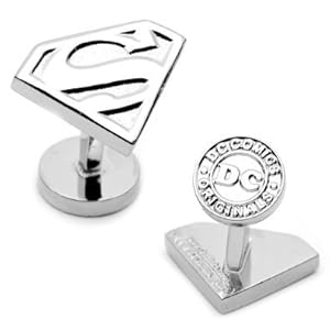 DC Comics Silver Plated Superman Shield Cufflinks