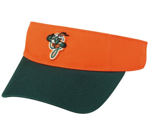 MiLB Minor League ADULT VISOR GREENSBORO GRASSHOPPERS Dark Green/Orange Adjustable Velcro TWILL 