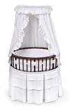 Elite Cherry Finished Bassinet with White Eyelet Bedding
