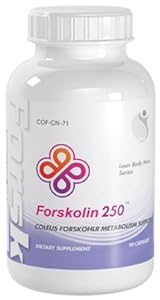 Forskolin 250 Forskolin Coleus Forskohlii Root 250mg Yielding 50 mg Active Forskolin 90 Capsules 1 Bottle