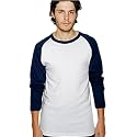American Apparel BB453 Poly-Cotton 3/4 Sleeve Raglan Shirt