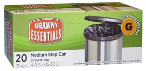 Brawny Essentials 15L-30L Drawstring Step Can Liner