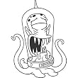 Simpsons Alien Rub-On Sticker - Kang (5" white)