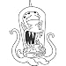 Simpsons Alien Rub-On Sticker - Kang (5" Black)