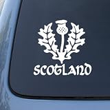 Scotland Thistle Glasgow Football - Car, Truck, Notebook, Vinyl Decal Sticker #2335 | Vinyl Color: White