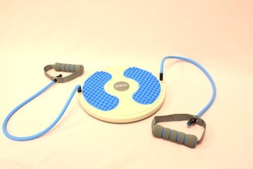 Twist Board with Resistance Tubing for Waistline, Hip, Bottock, and Upper Body Exercise