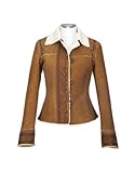 Forzieri Women's Camel Shearling Suede Embroidered Jacket