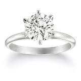 Certified Platinum Round Solitaire Diamond Engagement Ring (2 ct, G-H Color, VS2 Clarity)